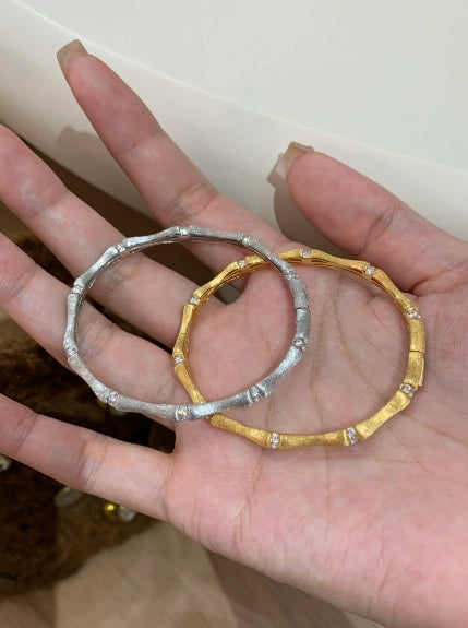 gold bamboo bangle bracelet
