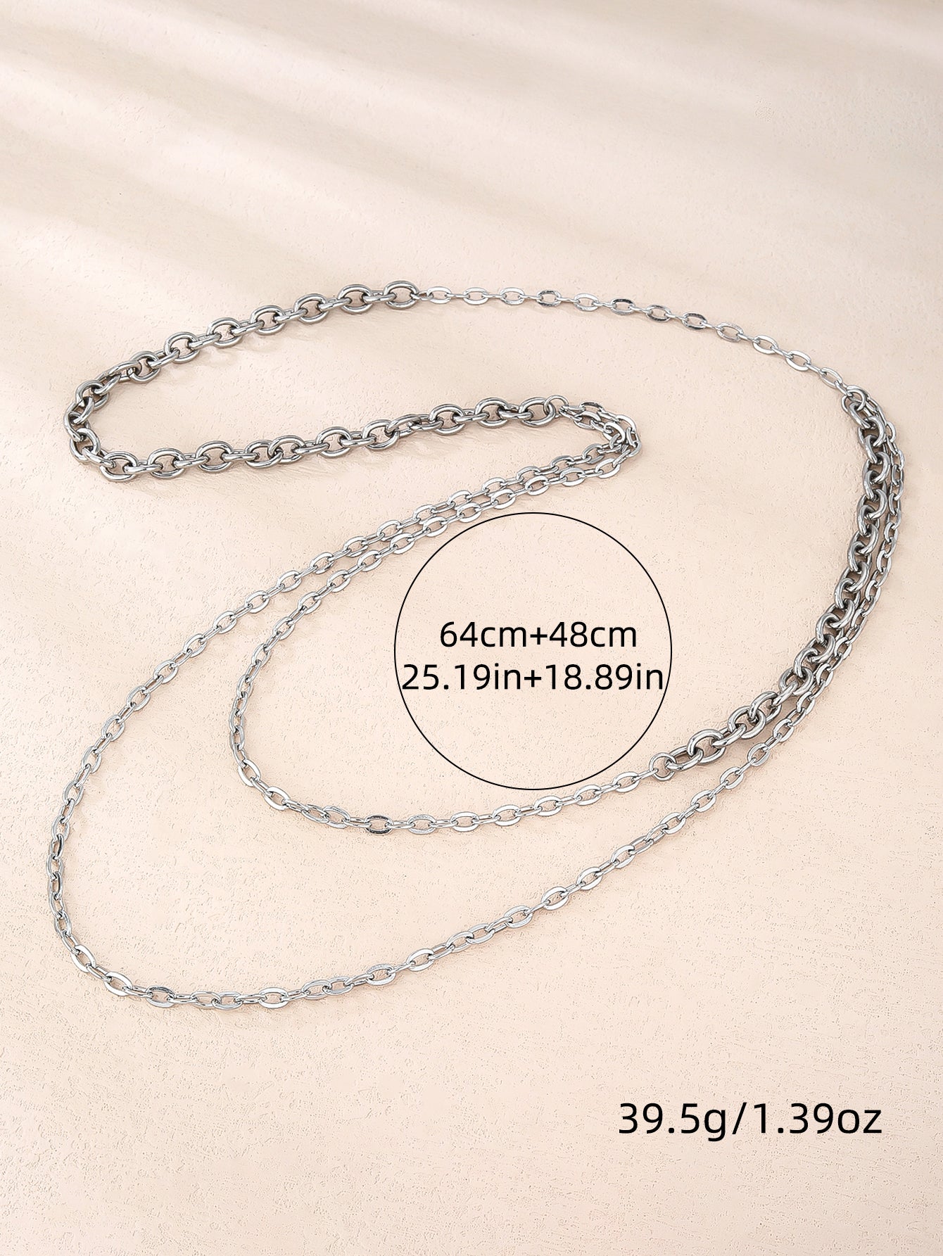 316L Stainless Steel Simple Fashion Double Layered Chunky Sweater Chain Necklace - YUZENG-jewelrystore.com