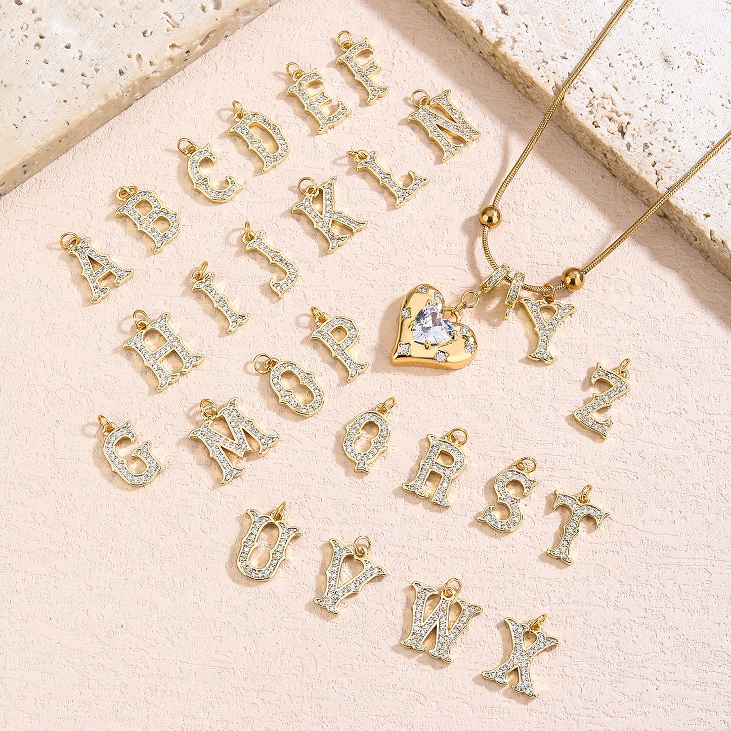 Gold Necklace for Women - Customized Name Pendant - Non-Tarnish Initial Jewelry - Trendy Letter Necklace - Gifts for Her - Love Necklace - YUZENG-jewelrystore.com