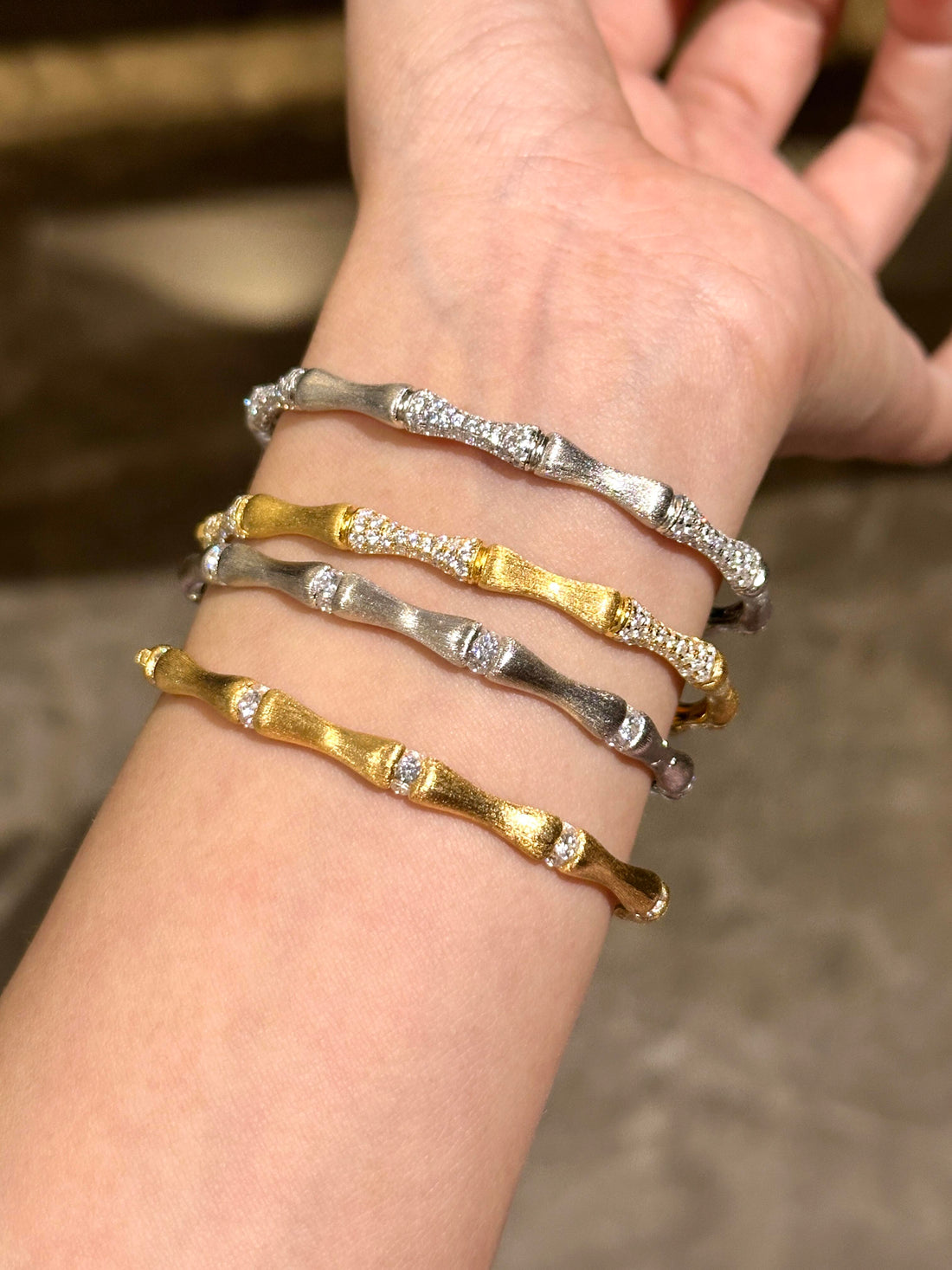 18K Bamboo Bangle Bracelet – A Symbol of Prosperity and Resilience
