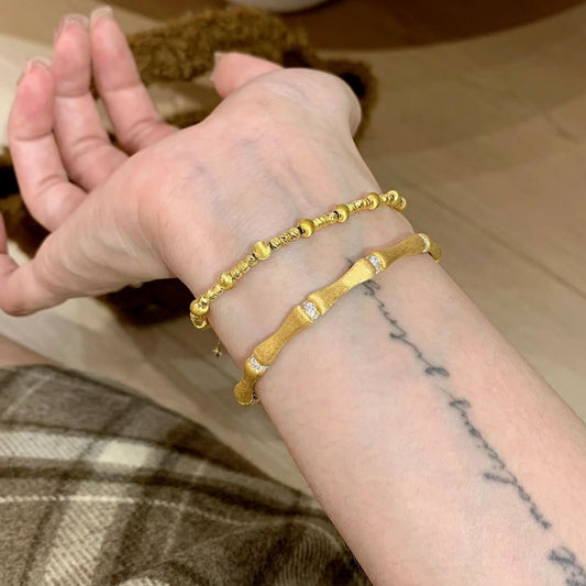 gold bamboo bangle bracelet