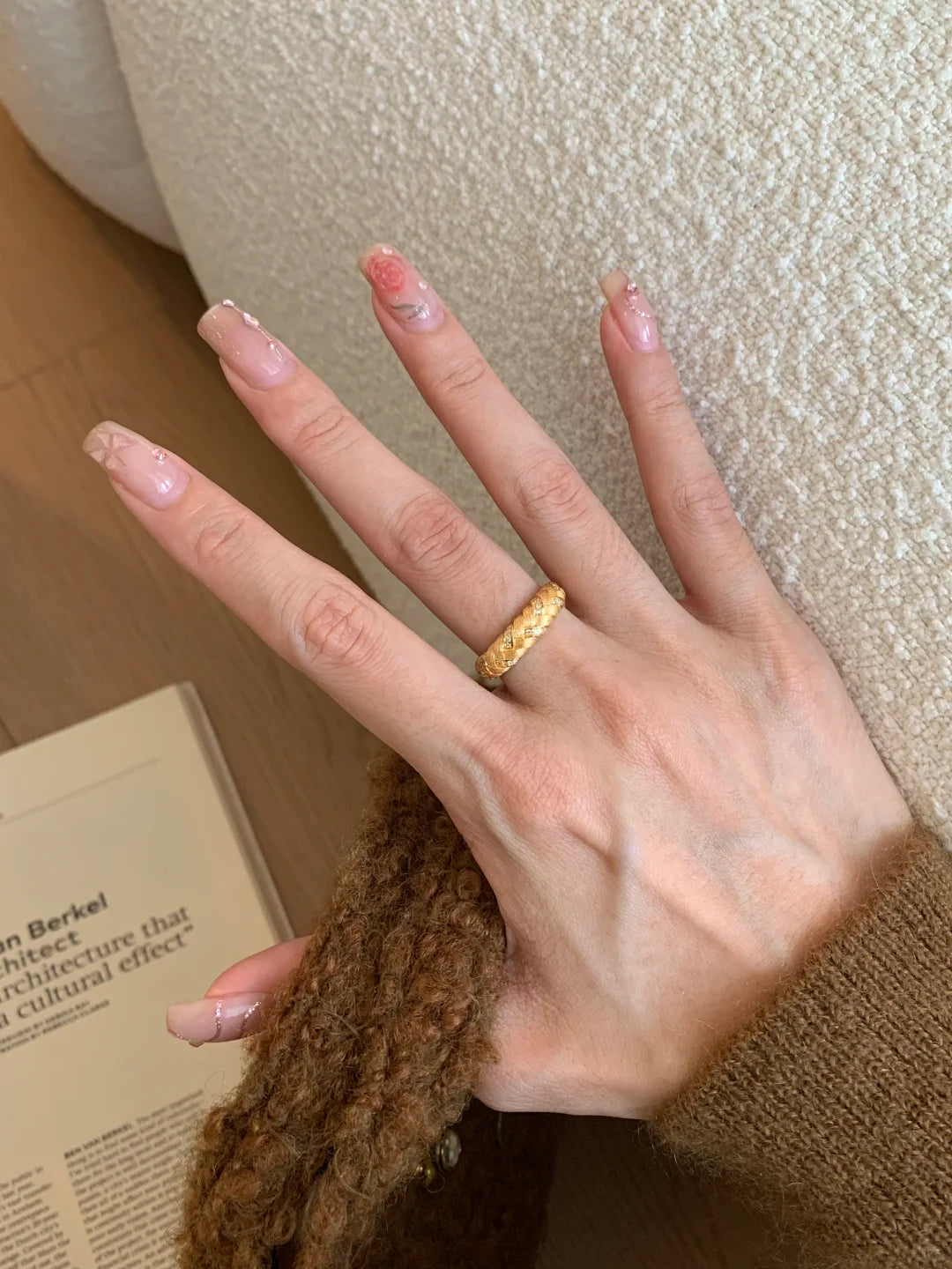 [Retro Luxe] 18K Wheat Ear Braided Ring - Vintage Braided Brushed Style, Women's Vintage Ring, Perfect for Everyday Weddings and Anniversaries - YUZENG-jewelrystore.com