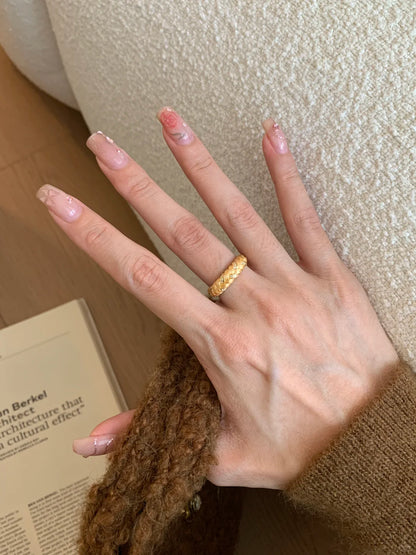 [Retro Luxe] 18K Wheat Ear Braided Ring - Vintage Braided Brushed Style, Women's Vintage Ring, Perfect for Everyday Weddings and Anniversaries - YUZENG-jewelrystore.com