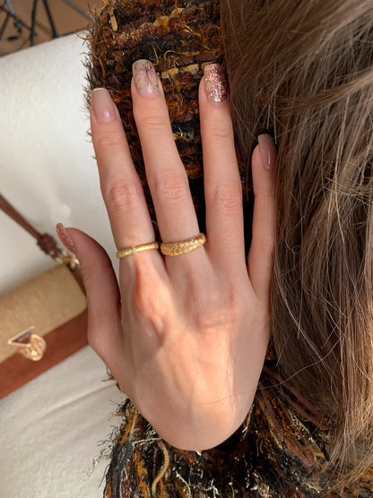 [Retro Luxe] 18K Wheat Ear Braided Ring - Vintage Braided Brushed Style, Women's Vintage Ring, Perfect for Everyday Weddings and Anniversaries - YUZENG-jewelrystore.com