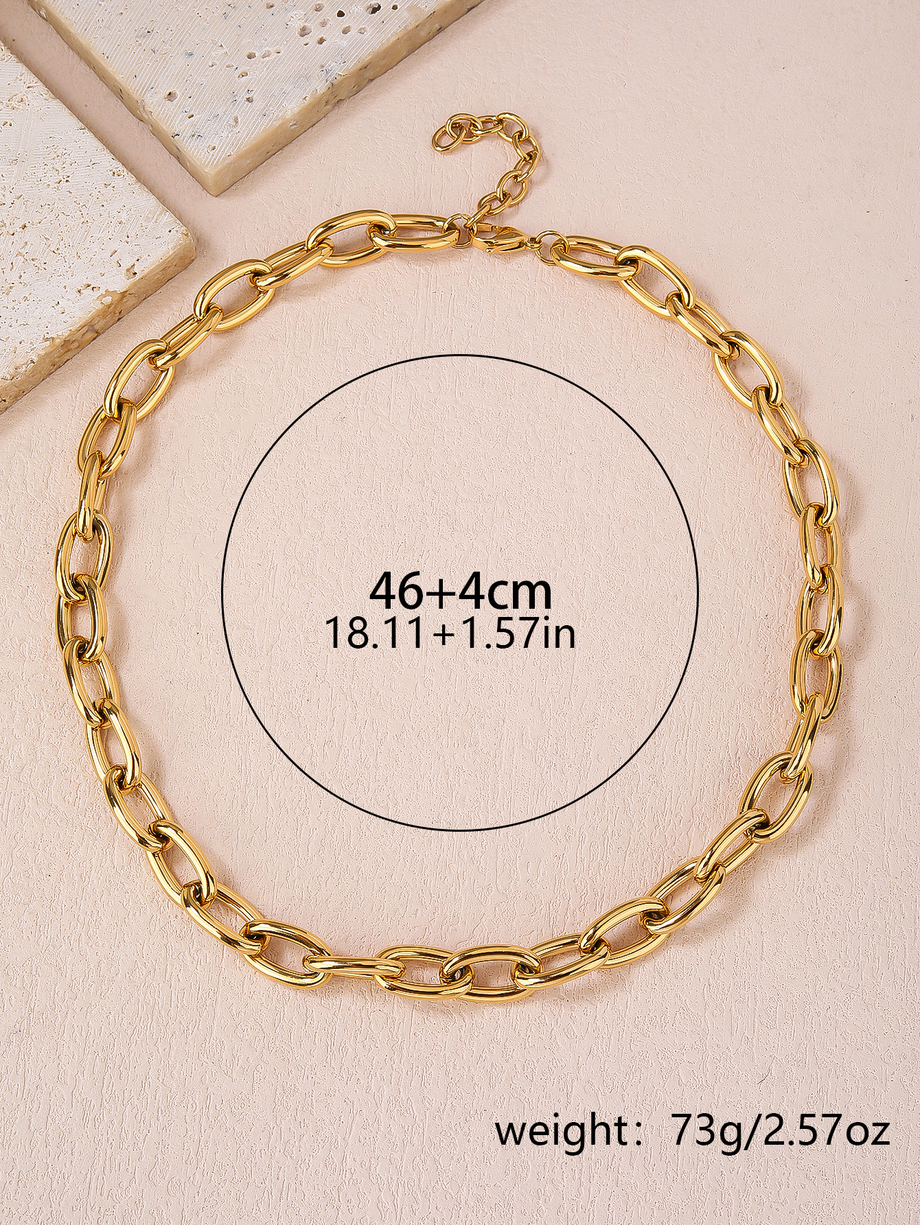 Stainless steel 18k gold plated ladies fashion thick chain choker chain necklace - YUZENG-jewelrystore.com