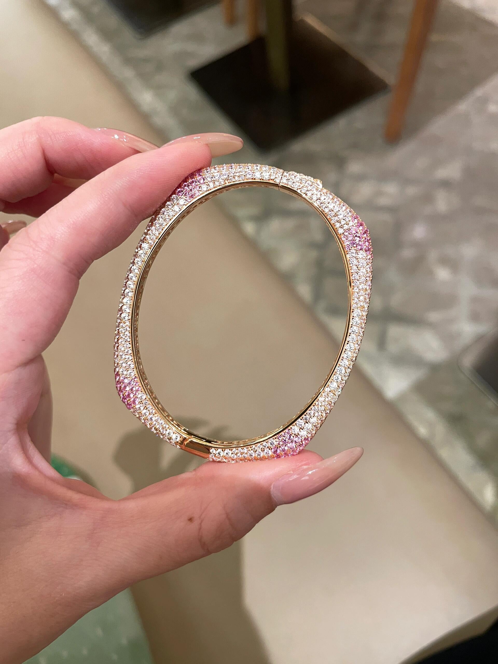 925 silver gold-plated fashionable versatile inlaid rose bracelet gradient color bracelet accessory - YUZENG-jewelrystore.com