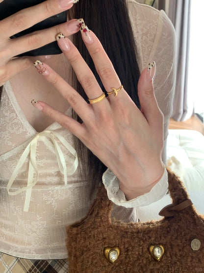 [Retro Luxe] 18k Medieval Sun, Moon and Star Ring - Star Energy Ring, Brushed Vintage Style - Daily Wear to Increase Energy - YUZENG-jewelrystore.com