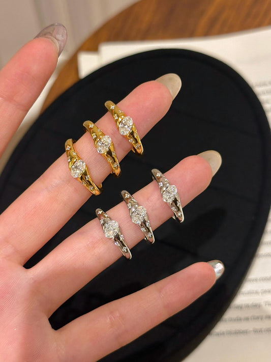 [Retro Luxe] Retro starlight falling, asteroid ring, zircon inlay - YUZENG-jewelrystore.com