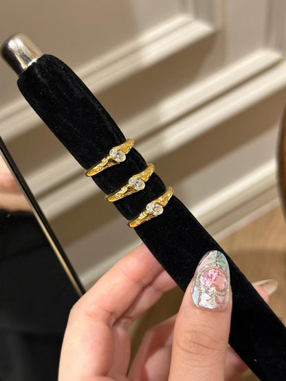 [Retro Luxe] Retro starlight falling, asteroid ring, zircon inlay - YUZENG-jewelrystore.com