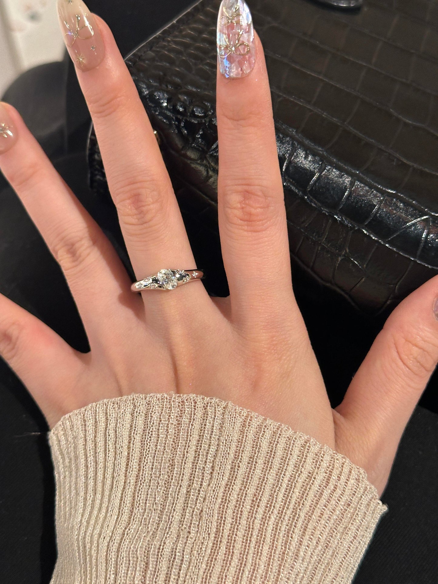 [Retro Luxe] Retro starlight falling, asteroid ring, zircon inlay - YUZENG-jewelrystore.com