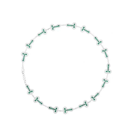DicCleef spoof necklace s925 men and women couple necklace color moissanite necklace 51CM/21IN - YUZENG-jewelrystore.com
