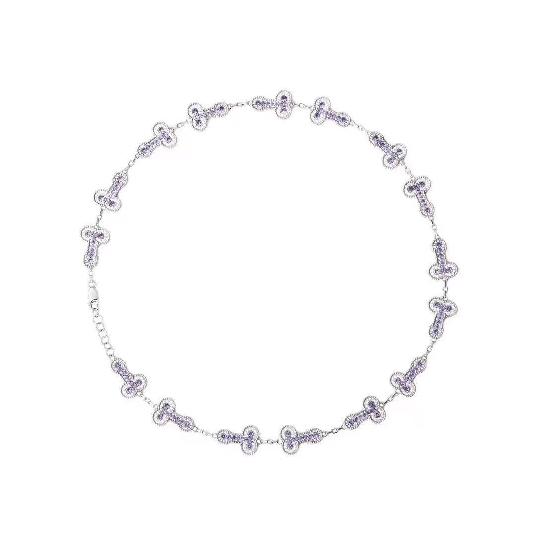 DicCleef spoof necklace s925 men and women couple necklace color moissanite necklace 51CM/21IN - YUZENG-jewelrystore.com