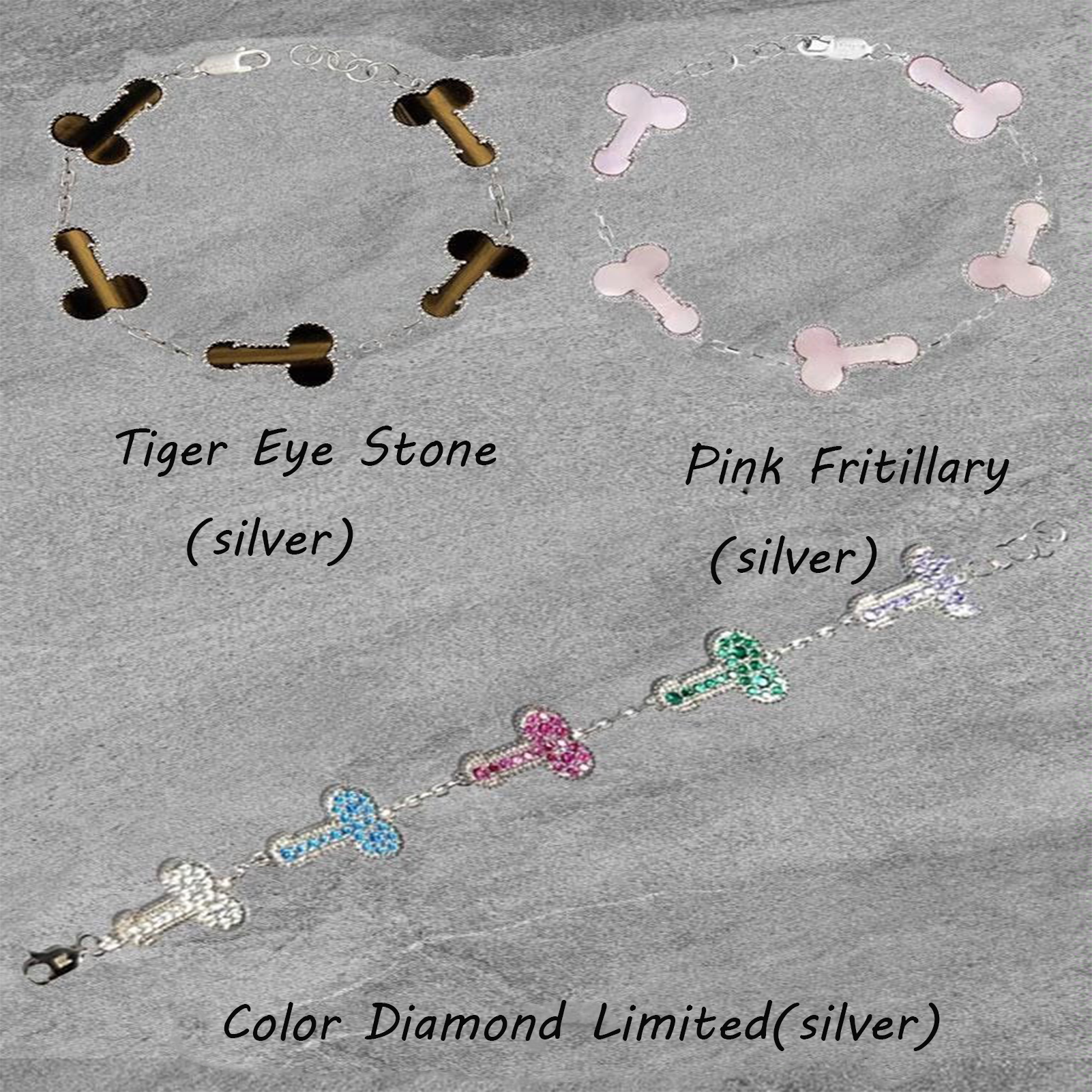 Breaking the shame of genitals, Dicleef Arpels exclusive original 925 silver bracelet jewelry, Dicleef Arpels men's and women's couple gift - YUZENG-jewelrystore.com