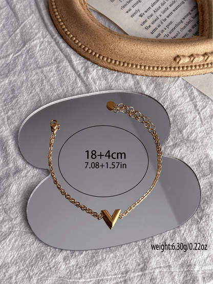 Stainless Steel Light Luxury Letter Pendant Necklace 18k Gold - YUZENG-jewelrystore.com