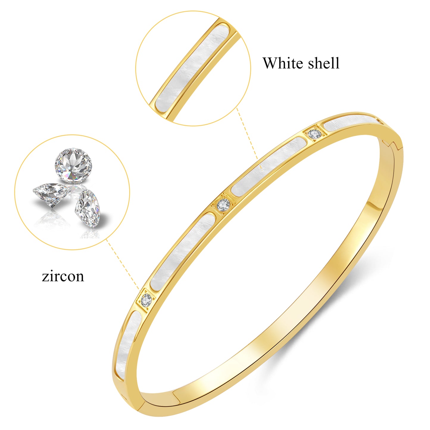 Bracelets for Women - 18k Gold bracelet - Love Bangle Bracelets, Non-Tarnish Gold Bangles, Stainless Steel Jewelry - Fashion Accessories for Women's Style - YUZENG-jewelrystore.com