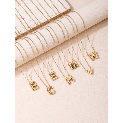 Stainless Steel Light Luxury Letter Pendant Necklace 18k Gold - YUZENG-jewelrystore.com