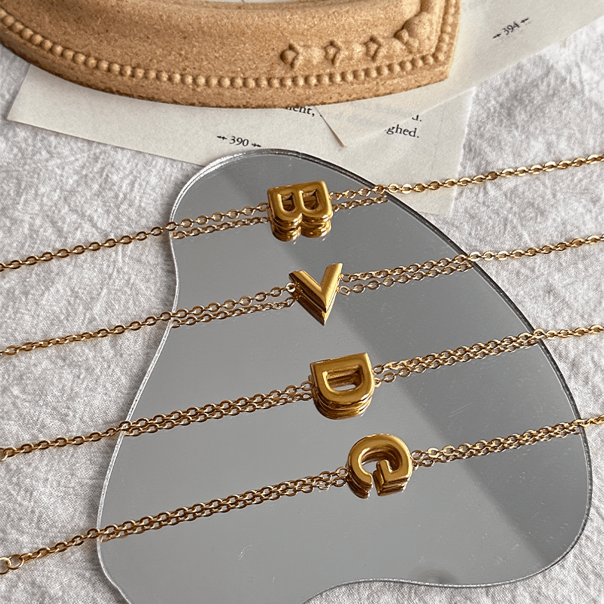 Stainless Steel Light Luxury Letter Pendant Necklace 18k Gold - YUZENG-jewelrystore.com