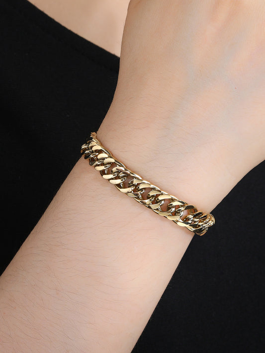 Fashion stainless steel basic daily matching Cuban bracelet - YUZENG-jewelrystore.com