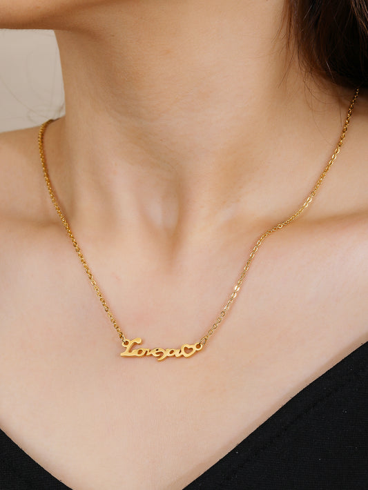 Fashion stainless steel 18k love you pendant necklace - YUZENG-jewelrystore.com