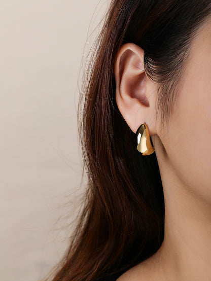 Fashion 18k Gold Plated Gold Drop Earrings,Stainless Steel Women's Earrings for Daily Wear - YUZENG-jewelrystore.com