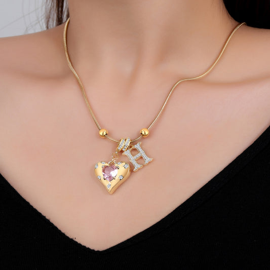 Gold Necklace for Women - Customized Name Pendant - Non-Tarnish Initial Jewelry - Trendy Letter Necklace - Gifts for Her - Love Necklace - YUZENG-jewelrystore.com