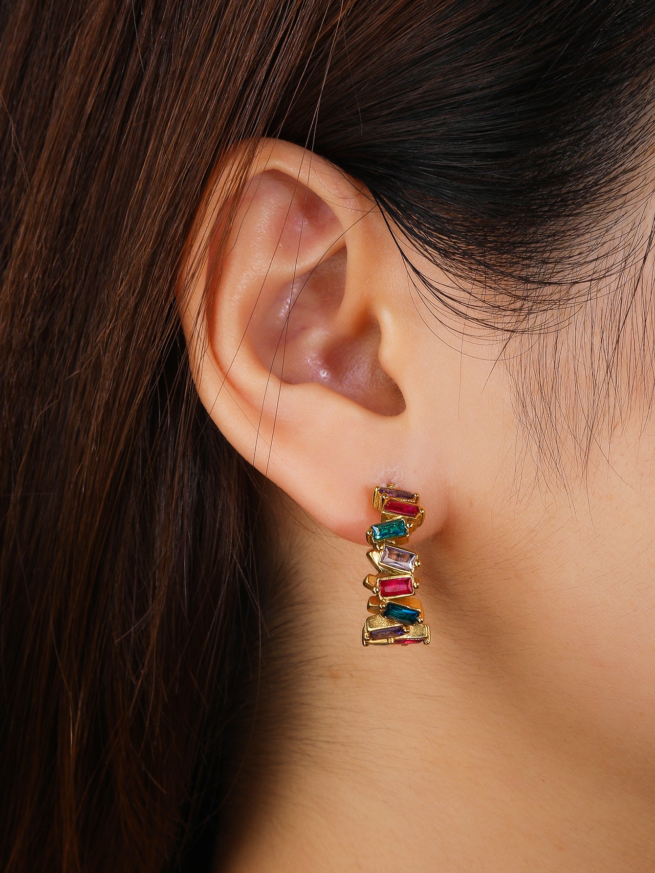 YUZENG Vintage Bohemian Colorful Earrings - Irregular and Unique, Made with 18K Gold-Plated Stainless Steel - YUZENG-jewelrystore.com