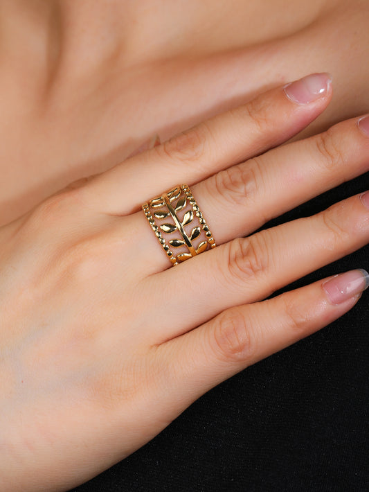 Fashion stainless steel 18k vintage open ring - YUZENG-jewelrystore.com