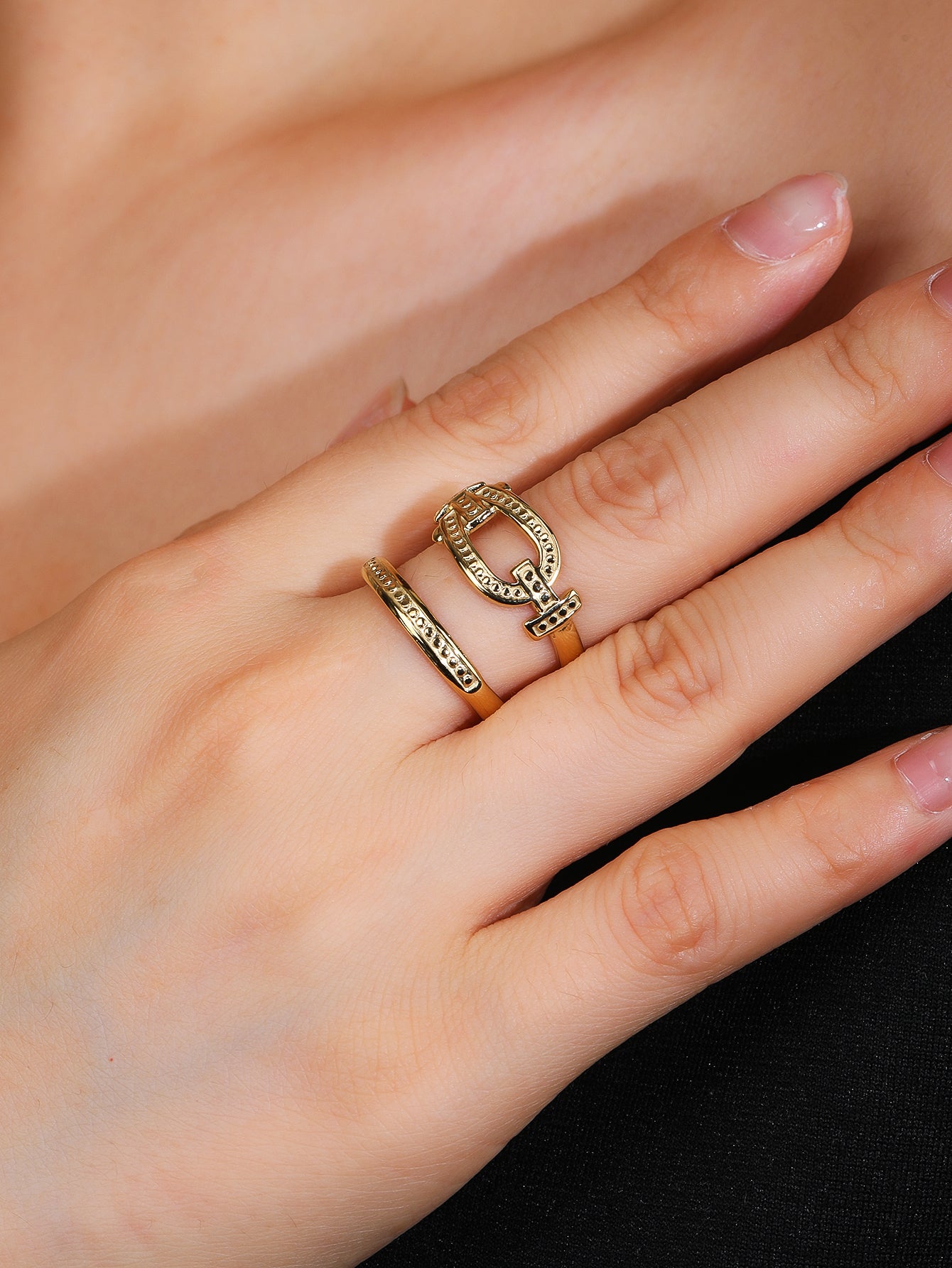 Fashion stainless steel 18k vintage open ring - YUZENG-jewelrystore.com