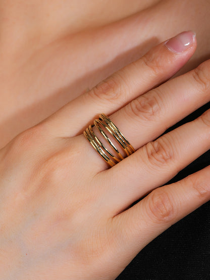Fashion stainless steel 18k vintage open ring - YUZENG-jewelrystore.com