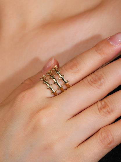 Fashion stainless steel 18k vintage open ring - YUZENG-jewelrystore.com