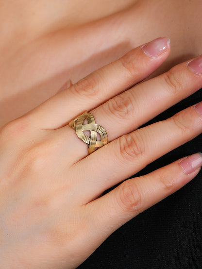 Fashion stainless steel 18k vintage open ring - YUZENG-jewelrystore.com