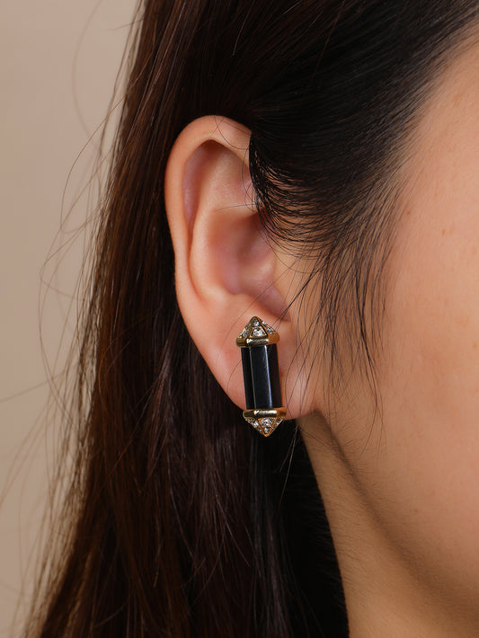 Stainless Steel Vintage Crystal Column Women's Earrings - YUZENG-jewelrystore.com