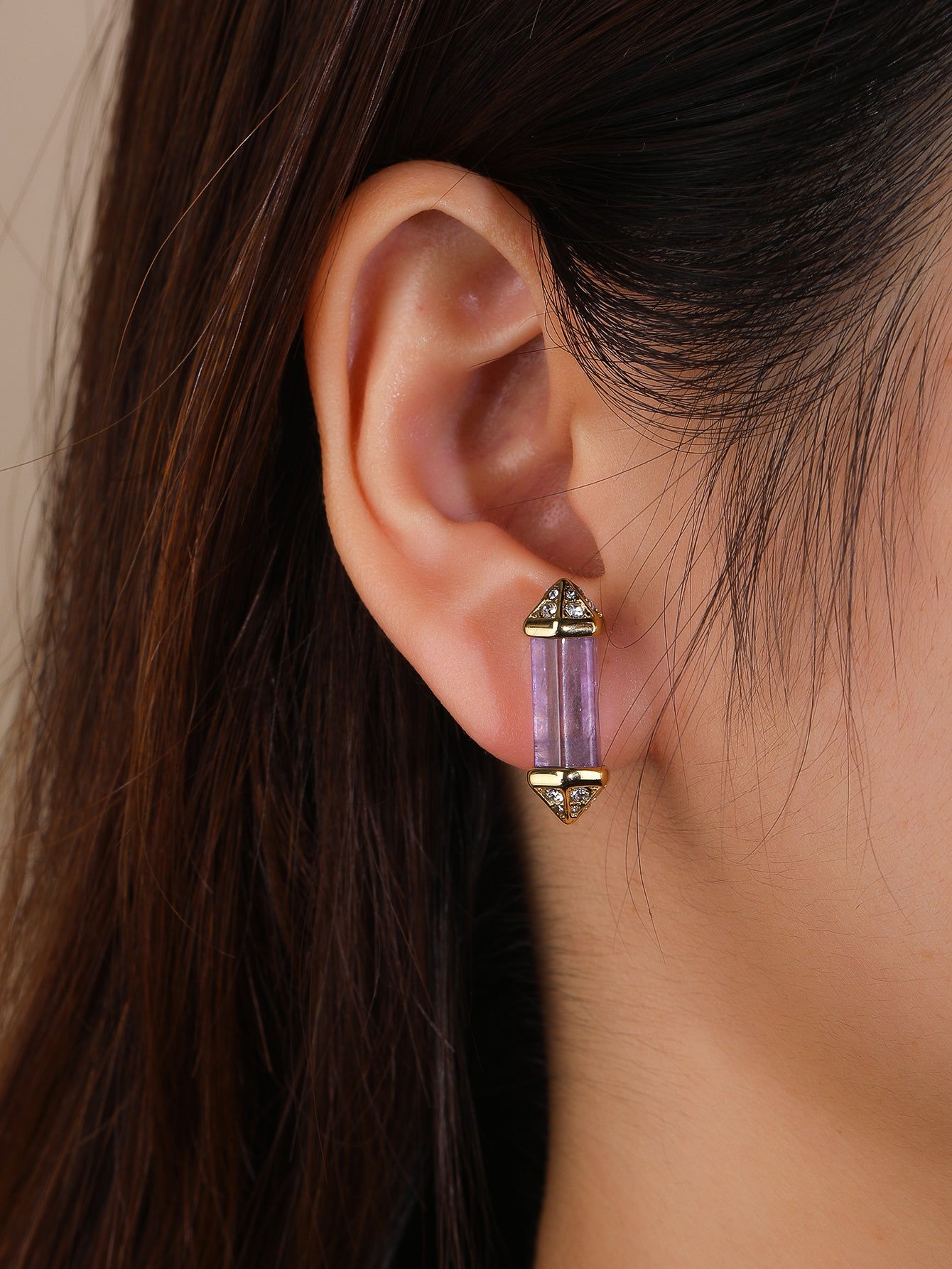 Stainless Steel Vintage Crystal Column Women's Earrings - YUZENG-jewelrystore.com