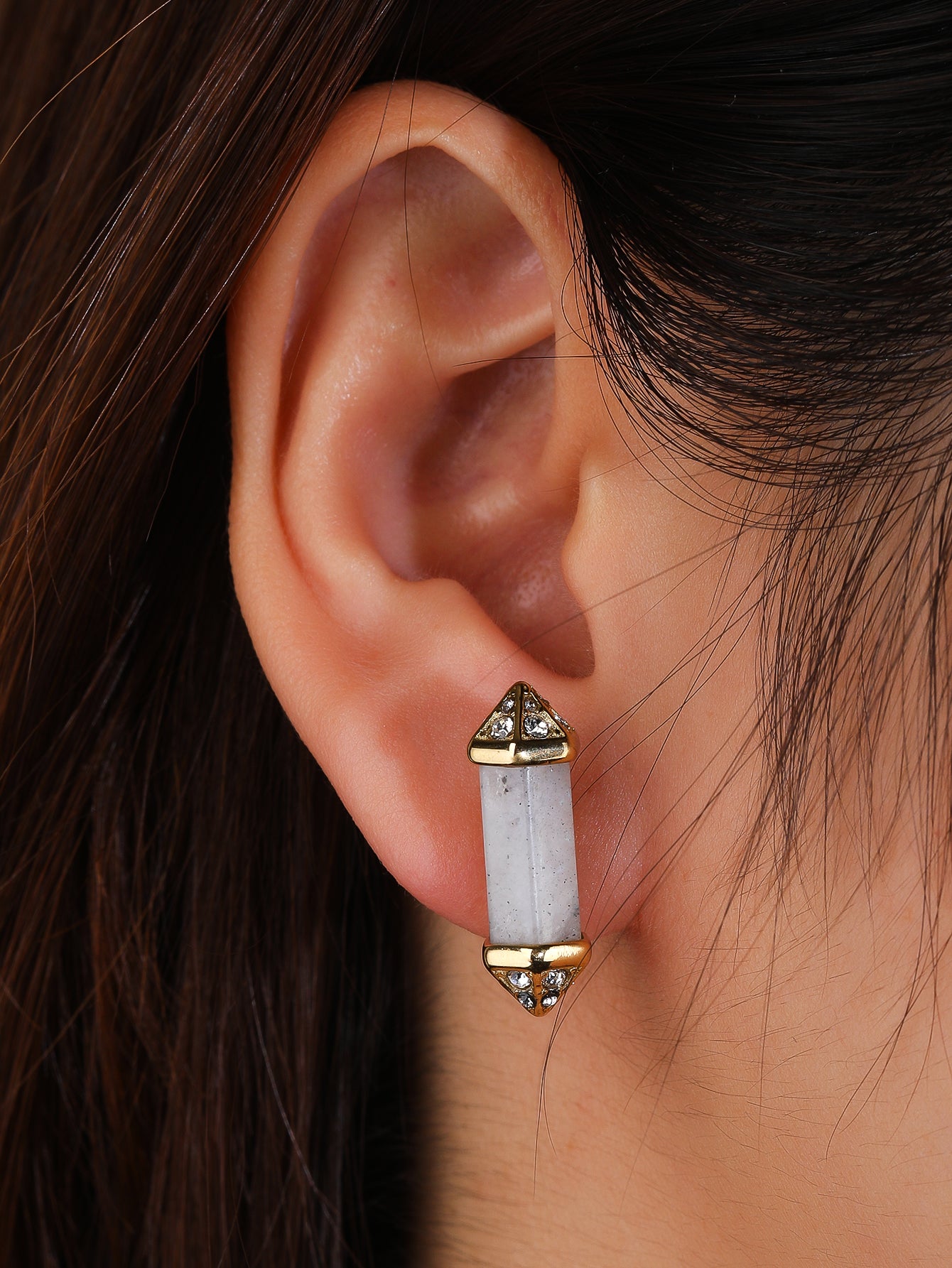 Stainless Steel Vintage Crystal Column Women's Earrings - YUZENG-jewelrystore.com
