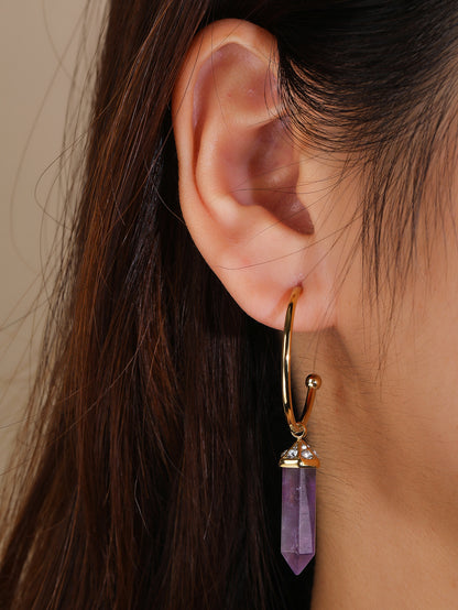 Stainless Steel Vintage Crystal Column Women's Earrings - YUZENG-jewelrystore.com
