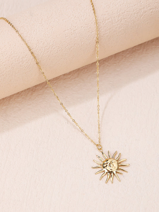 Fashion Stainless Steel Sun Pendant Necklace - YUZENG-jewelrystore.com