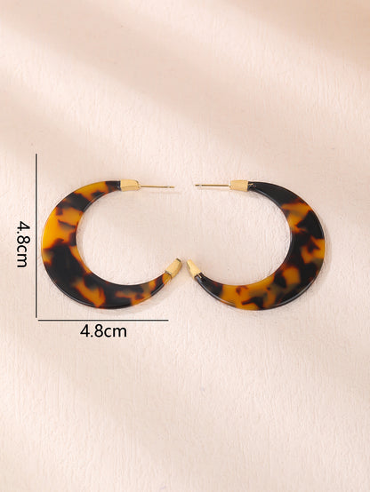 Stainless Steel 18K Gold Plated Leopard Print Crescent Moon Acrylic Earrings - Personalized, Fashionable, and Versatile Summer Style - Perfect for Everyday Looks! - YUZENG-jewelrystore.com