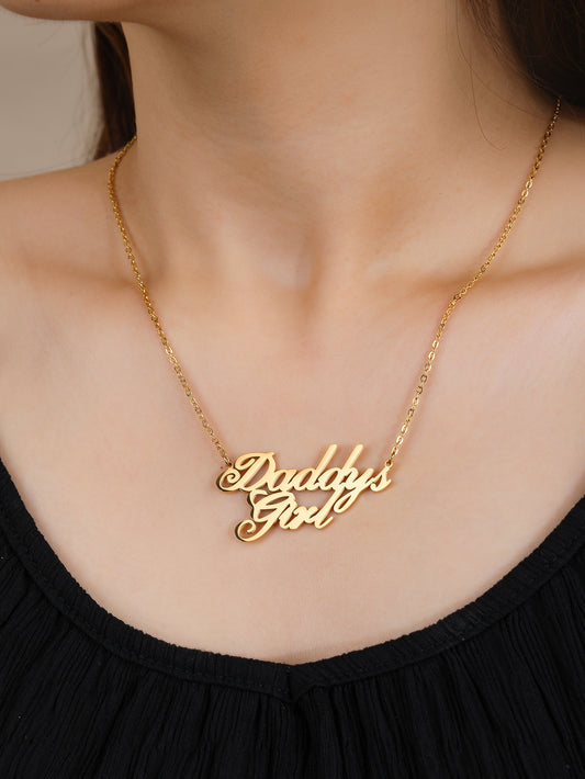Fashion Stainless Steel Holiday Slogan Father's Day Pendant Necklace - YUZENG-jewelrystore.com