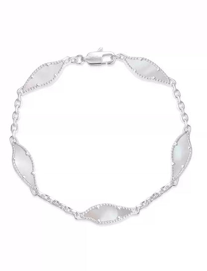 BETELNUT CLEEF Bracelets for Women - S925 Sterling Silver, Natural Agate, Mother-of-Pearl - Perfect for Daily Wear, Special Occasions, and Gift Giving - YUZENG-jewelrystore.com