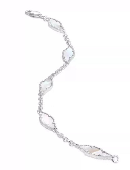 BETELNUT CLEEF Bracelets for Women - S925 Sterling Silver, Natural Agate, Mother-of-Pearl - Perfect for Daily Wear, Special Occasions, and Gift Giving - YUZENG-jewelrystore.com