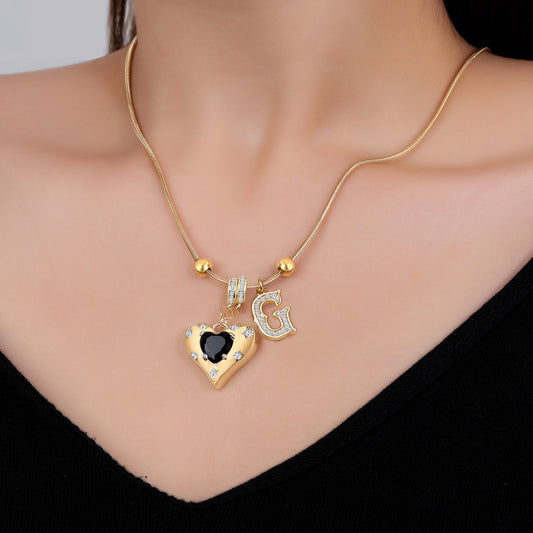 Gold Necklace for Women - Customized Name Pendant - Non-Tarnish Initial Jewelry - Trendy Letter Necklace - Gifts for Her - Love Necklace - YUZENG-jewelrystore.com