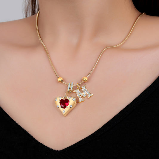 Gold Necklace for Women - Customized Name Pendant - Non-Tarnish Initial Jewelry - Trendy Letter Necklace - Gifts for Her - Love Necklace - YUZENG-jewelrystore.com