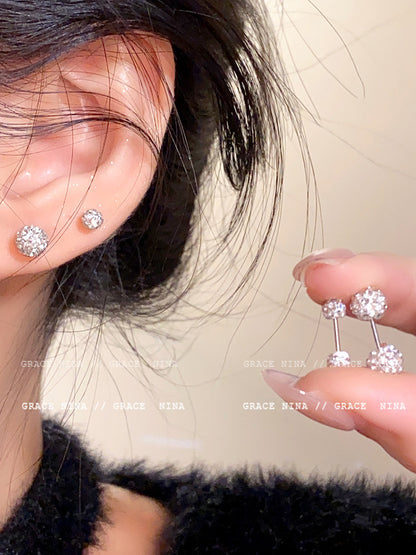 Delicate Sparkling Diamond Ball Earrings - Exquisite, Unique Design, High Fashion Ear Studs for Women, Latest Trendy Personalized Ear Accessories for 2023! - YUZENG-jewelrystore.com