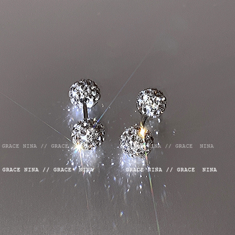 Delicate Sparkling Diamond Ball Earrings - Exquisite, Unique Design, High Fashion Ear Studs for Women, Latest Trendy Personalized Ear Accessories for 2023! - YUZENG-jewelrystore.com