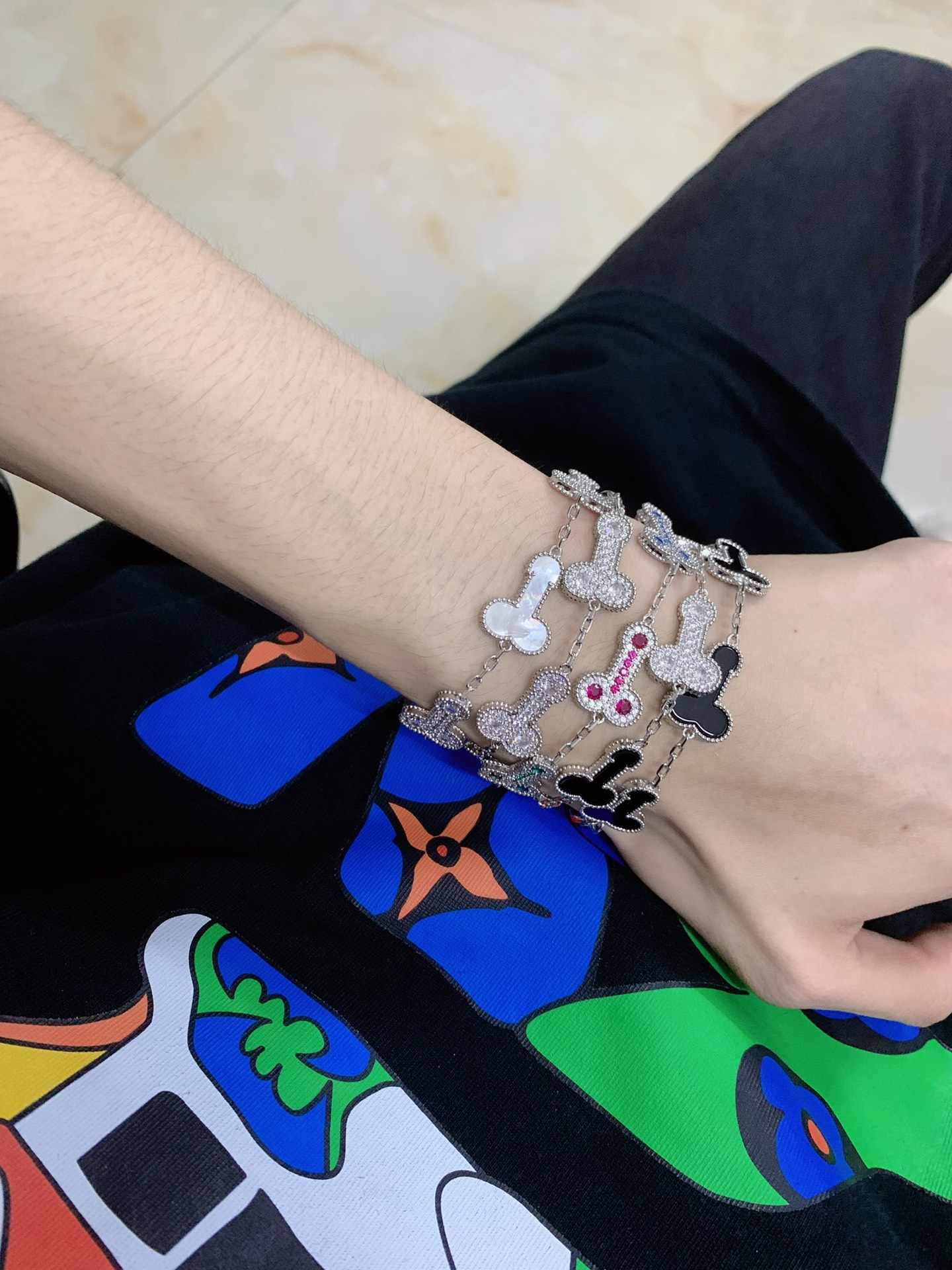 Breaking the shame of genitals, Dicleef Arpels exclusive original 925 silver bracelet jewelry, Dicleef Arpels men's and women's couple gift - YUZENG-jewelrystore.com