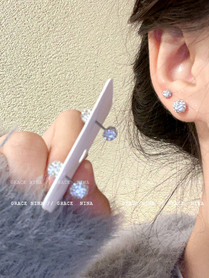 Delicate Sparkling Diamond Ball Earrings - Exquisite, Unique Design, High Fashion Ear Studs for Women, Latest Trendy Personalized Ear Accessories for 2023! - YUZENG-jewelrystore.com