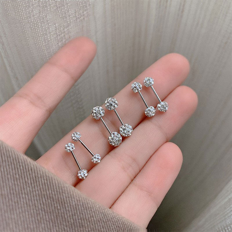 Delicate Sparkling Diamond Ball Earrings - Exquisite, Unique Design, High Fashion Ear Studs for Women, Latest Trendy Personalized Ear Accessories for 2023! - YUZENG-jewelrystore.com