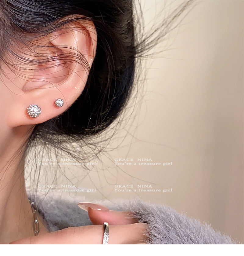Delicate Sparkling Diamond Ball Earrings - Exquisite, Unique Design, High Fashion Ear Studs for Women, Latest Trendy Personalized Ear Accessories for 2023! - YUZENG-jewelrystore.com