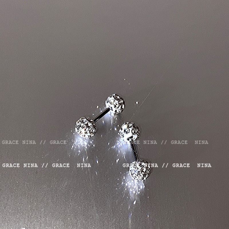 Delicate Sparkling Diamond Ball Earrings - Exquisite, Unique Design, High Fashion Ear Studs for Women, Latest Trendy Personalized Ear Accessories for 2023! - YUZENG-jewelrystore.com