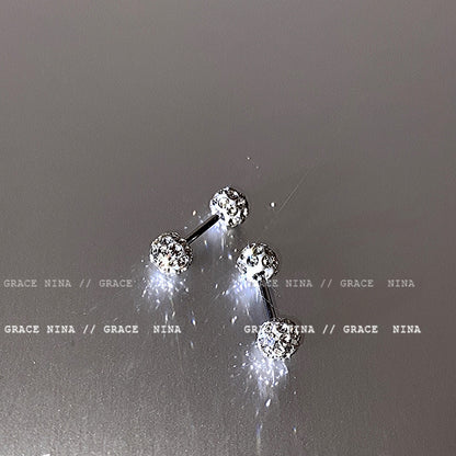 Delicate Sparkling Diamond Ball Earrings - Exquisite, Unique Design, High Fashion Ear Studs for Women, Latest Trendy Personalized Ear Accessories for 2023! - YUZENG-jewelrystore.com